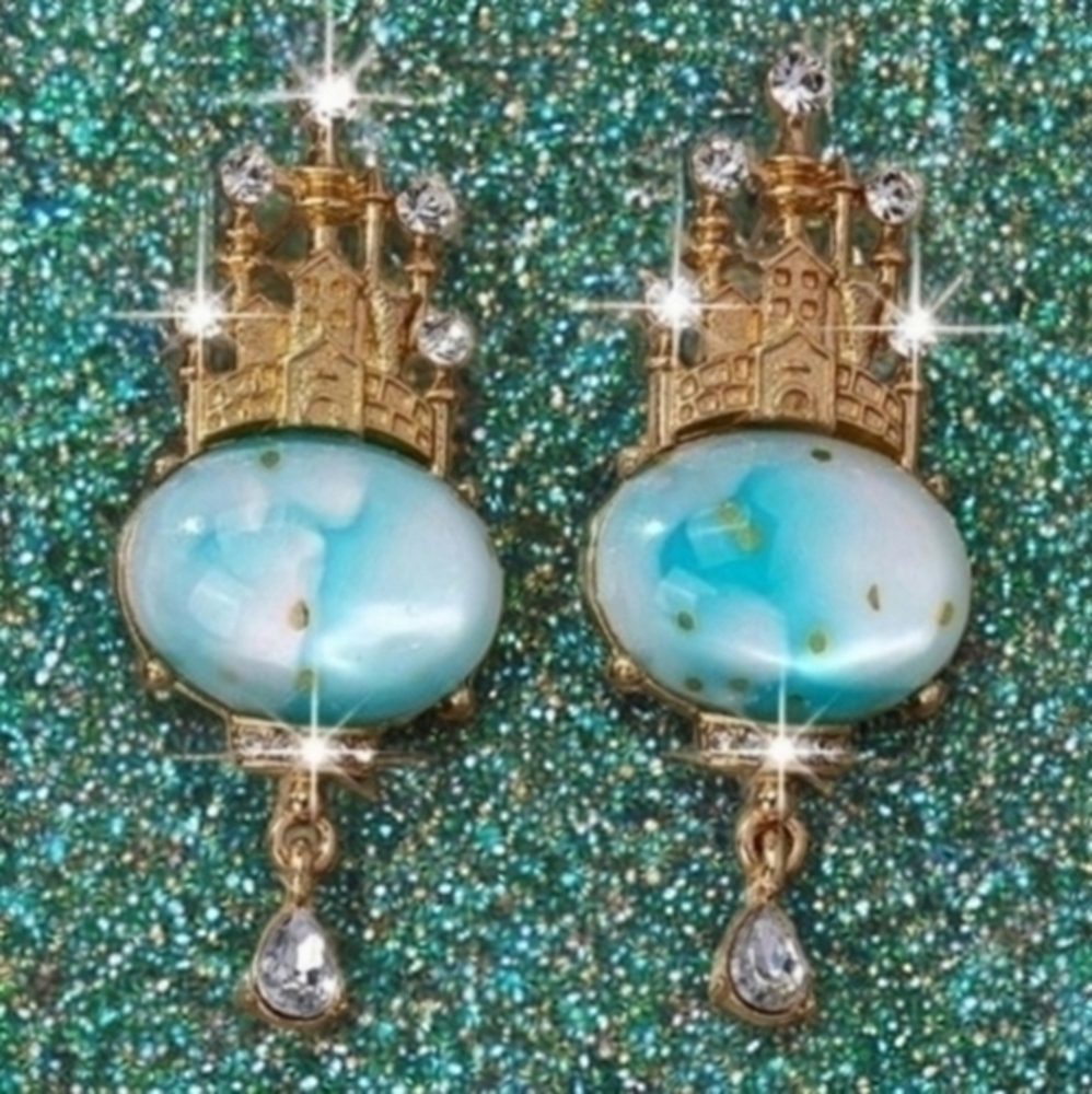 MODCLOTH DISNEY ONCE UPON A DREAM FAIRYTALE CASTLE EARRINGS 1